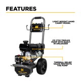 3,800 PSI 2.5 GPM Cold Water Gas Pressure Washer PowerEase R225 Engine and CP Triplex Pump - B3875PA