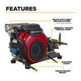 4,000 PSI 8.2 GPM Truck Mount Cold Water Gas Pressure Washer with Honda GX690 Electric Start Engine and General Belt Drive Triplex Pump - B4024HETBGS