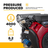 4,000 PSI 8.2 GPM Truck Mount Cold Water Gas Pressure Washer with Honda GX690 Electric Start Engine and General Belt Drive Triplex Pump - B4024HETBGS