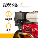4,200 PSI 4.2 GPM Cold Water Gas Pressure Washer with Honda GX390 Engine and CP Triplex Pump on Aluminum Frame - B4213HAAS