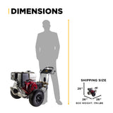 4,200 PSI 4.2 GPM Cold Water Gas Pressure Washer with Honda GX390 Engine and General Belt Drive Triplex Pump on Aluminum Frame - B4213HABGS