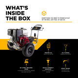 4,200 PSI 4.2 GPM Cold Water Gas Pressure Washer with Honda GX390 Engine and General Belt Drive Triplex Pump on Aluminum Frame - B4213HABGS