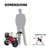 4,200 PSI 4.2 GPM Cold Water Gas Pressure Washer Honda GX390 Engine and General Triplex Pump on Aluminum  Frame - B4213HAGS