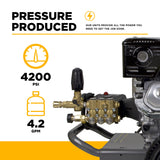 4,200 PSI 4.2 GPM Cold Water Gas Pressure Washer with Honda GX390 Engine and CP Triplex Pump - B4213HAS