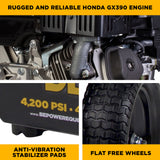 4,200 PSI 4.2 GPM Cold Water Gas Pressure Washer with Honda GX390 Engine and CP Triplex Pump - B4213HAS