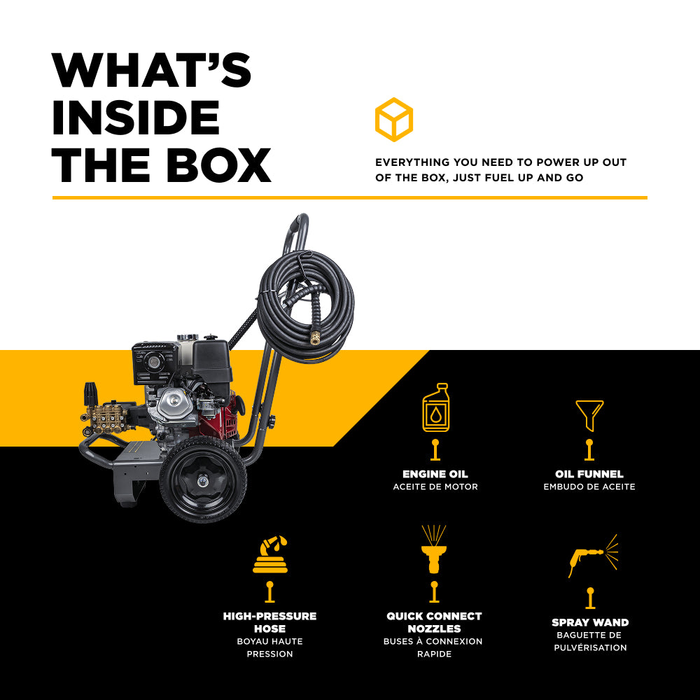 4,200 PSI 4.2 GPM Cold Water Gas Pressure Washer with Honda GX390 Engine and CP Triplex Pump - B4213HA