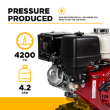 4,200 PSI 4.2 GPM Truck Mount Cold Water Gas Pressure Washer with Honda GX390 Electric Start Engine and General Belt Drive Triplex Pump - B4213HETBGS