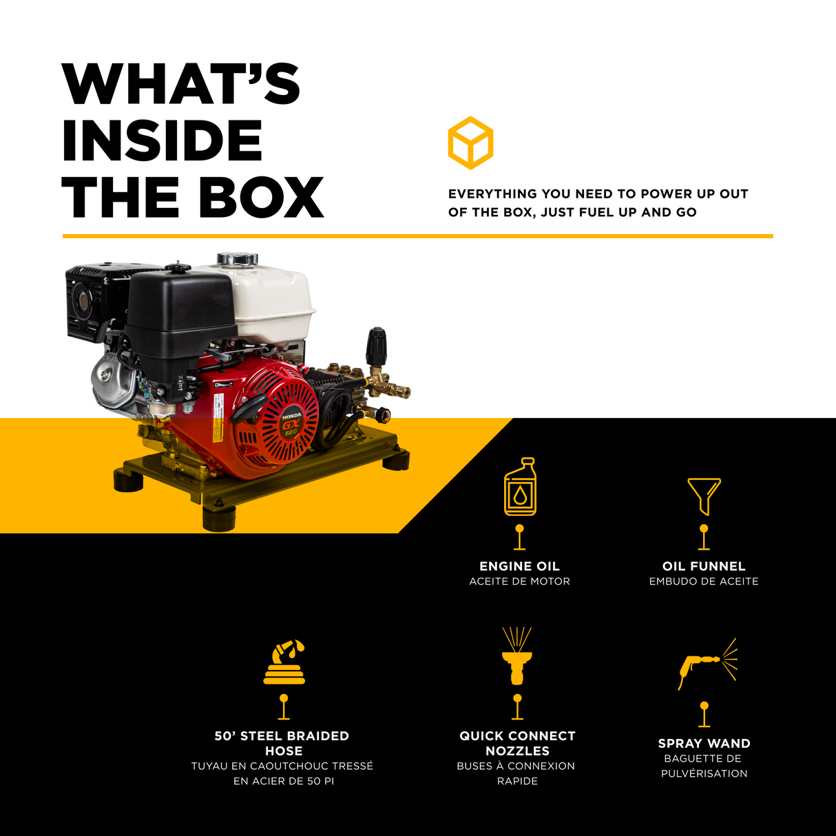 4,200 PSI 4.2 GPM Truck Mount Cold Water Gas Pressure Washer with Honda GX390 Electric Start Engine and General Belt Drive Triplex Pump - B4213HETBGS