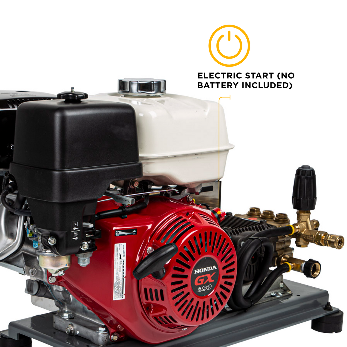 4,200 PSI 4.2 GPM Truck Mount Cold Water Gas Pressure Washer with Honda GX390 Electric Start Engine and General Belt Drive Triplex Pump - B4213HETBGS