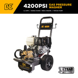 4,200 PSI 4.2 GPM Cold Water Gas Pressure Washer Honda GX390 Engine and General Triplex External Unloader Pump - B4213HGS