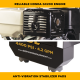 4,200 PSI 4.2 GPM Cold Water Gas Pressure Washer Honda GX390 Engine and General Triplex External Unloader Pump - B4213HGS