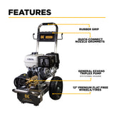 4,200 PSI 4.2GPM Cold Water Gas Pressure Washer Honda GX390 Engine and General Triplex Pump on Stainless Steel Frame - B4213HSGS