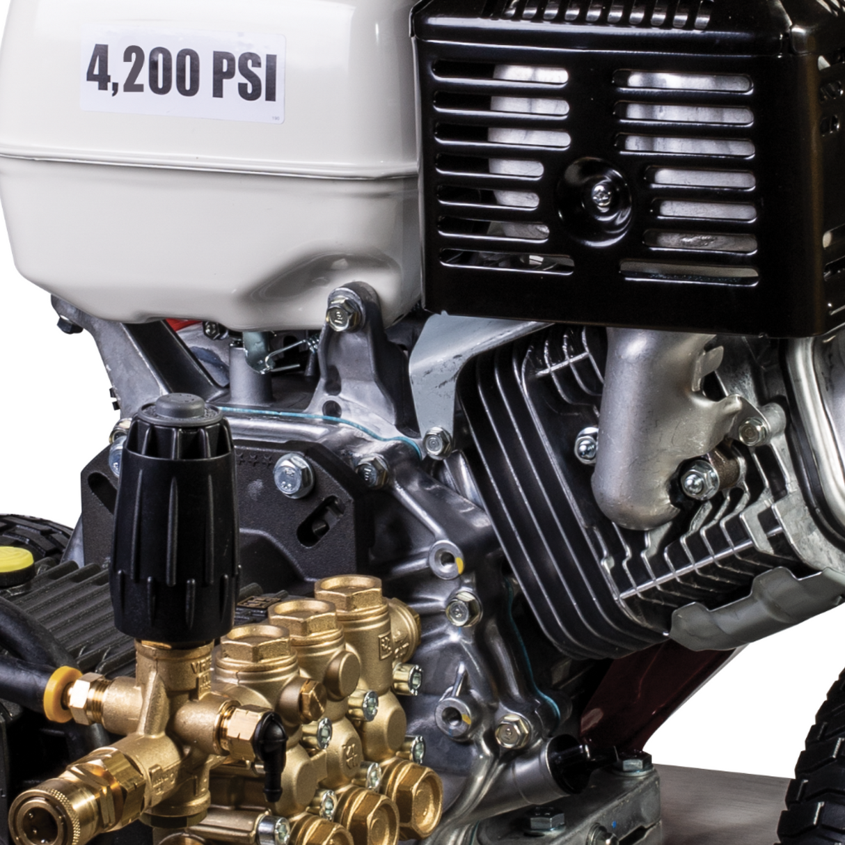 4,200 PSI 4.2GPM Cold Water Gas Pressure Washer Honda GX390 Engine and General Triplex Pump on Stainless Steel Frame - B4213HSGS