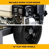4,200 PSI 4.2GPM Cold Water Gas Pressure Washer Honda GX390 Engine and General Triplex Pump on Stainless Steel Frame - B4213HSGS