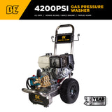 4.2GPM Cold Water Gas Pressure Washer Honda GX390 Engine and General Triplex Pump on Stainless Steel Frame - B4213HSJS