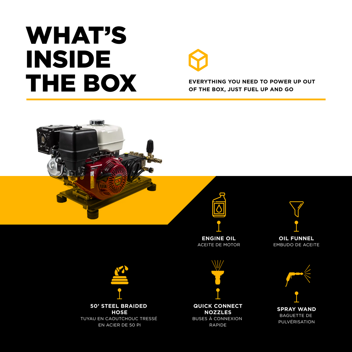 4,200 PSI 4.2 GPM Truck Mount Cold Water Gas Pressure Washer with Honda GX390 Engine and General Belt Drive Triplex Pump - B4213HTBGS