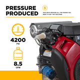 4,200 PSI 8.5 GPM Truck Mount Cold Water Gas Pressure Washer with Honda GX690 Electric Start Engine and CP Belt Drive Triplex Pump - B4224HETBAS