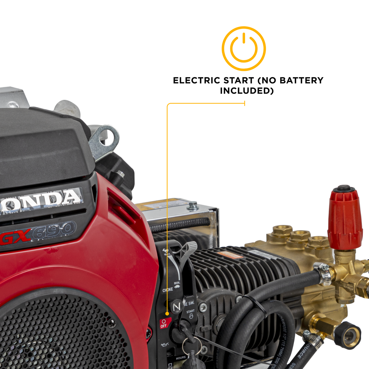 4,200 PSI 8.5 GPM Truck Mount Cold Water Gas Pressure Washer with Honda GX690 Electric Start Engine and CP Belt Drive Triplex Pump - B4224HETBAS