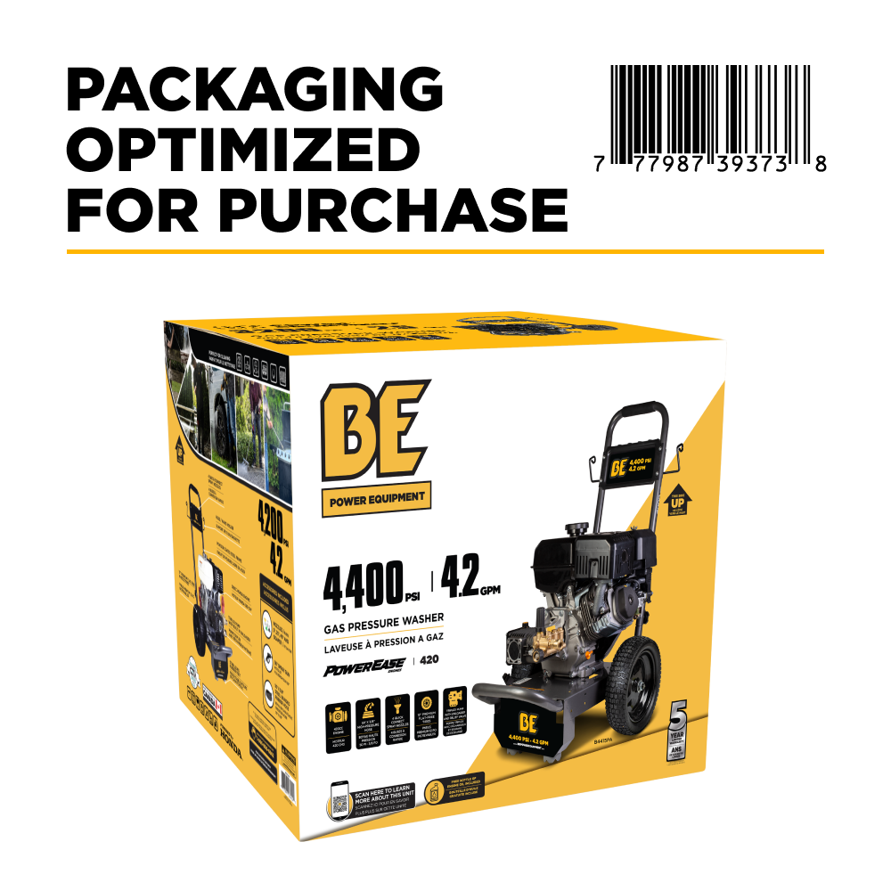 4,400 PSI 4.2 GPM Cold Water Gas Pressure Washer Powerease 420cc Engine and CP Triplex Pump - B4415PA