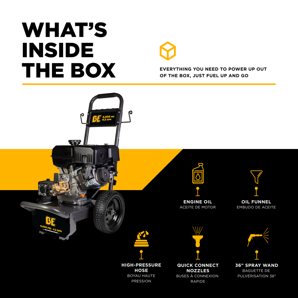 4,400 PSI 4.2 GPM Cold Water Gas Pressure Washer Powerease 420cc Engine and CP Triplex Pump - B4415PA