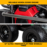 5,000 PSI 5.0 GPM Cold Water Gas Pressure Washer with Honda GX690 Engine and Comet Belt Drive Triplex Pump on Roll Cage Frame - PE-5024HWEBCOM
