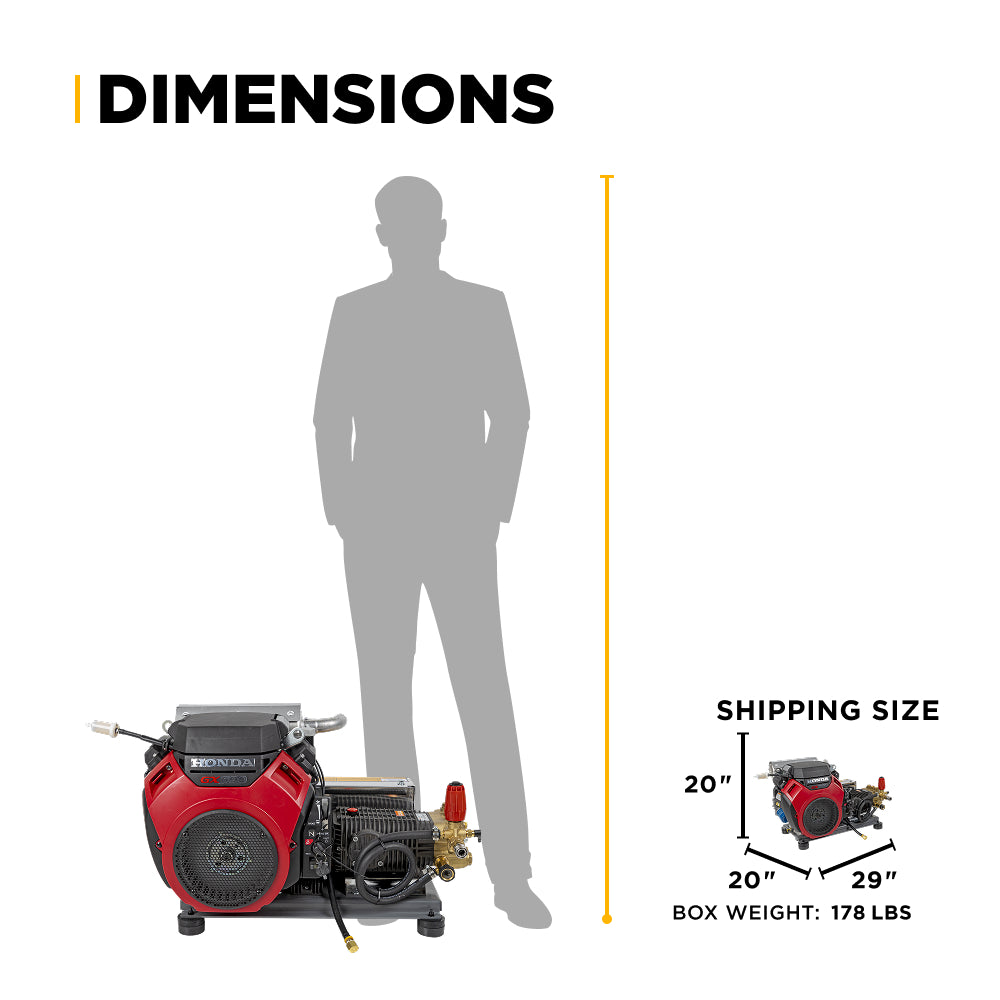 5,100 PSI 5.5 GPM Truck Mount Cold Water Gas Pressure Washer with Honda GX690 Electric Start Engine and CP Belt Drive Triplex Pump - B5024HETBAS