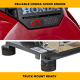5,100 PSI 5.5 GPM Truck Mount Cold Water Gas Pressure Washer with Honda GX690 Electric Start Engine and CP Belt Drive Triplex Pump - B5024HETBAS