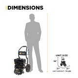 3,400PSI 2.5GPM Cold Water Gas Pressure Washer Powerease 223cc Engine and CP Axial Pump - BE3475PX