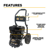 3,400PSI 2.5GPM Cold Water Gas Pressure Washer Powerease 223cc Engine and CP Axial Pump - BE3475PX