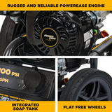 3,400PSI 2.5GPM Cold Water Gas Pressure Washer Powerease 223cc Engine and CP Axial Pump - BE3475PX