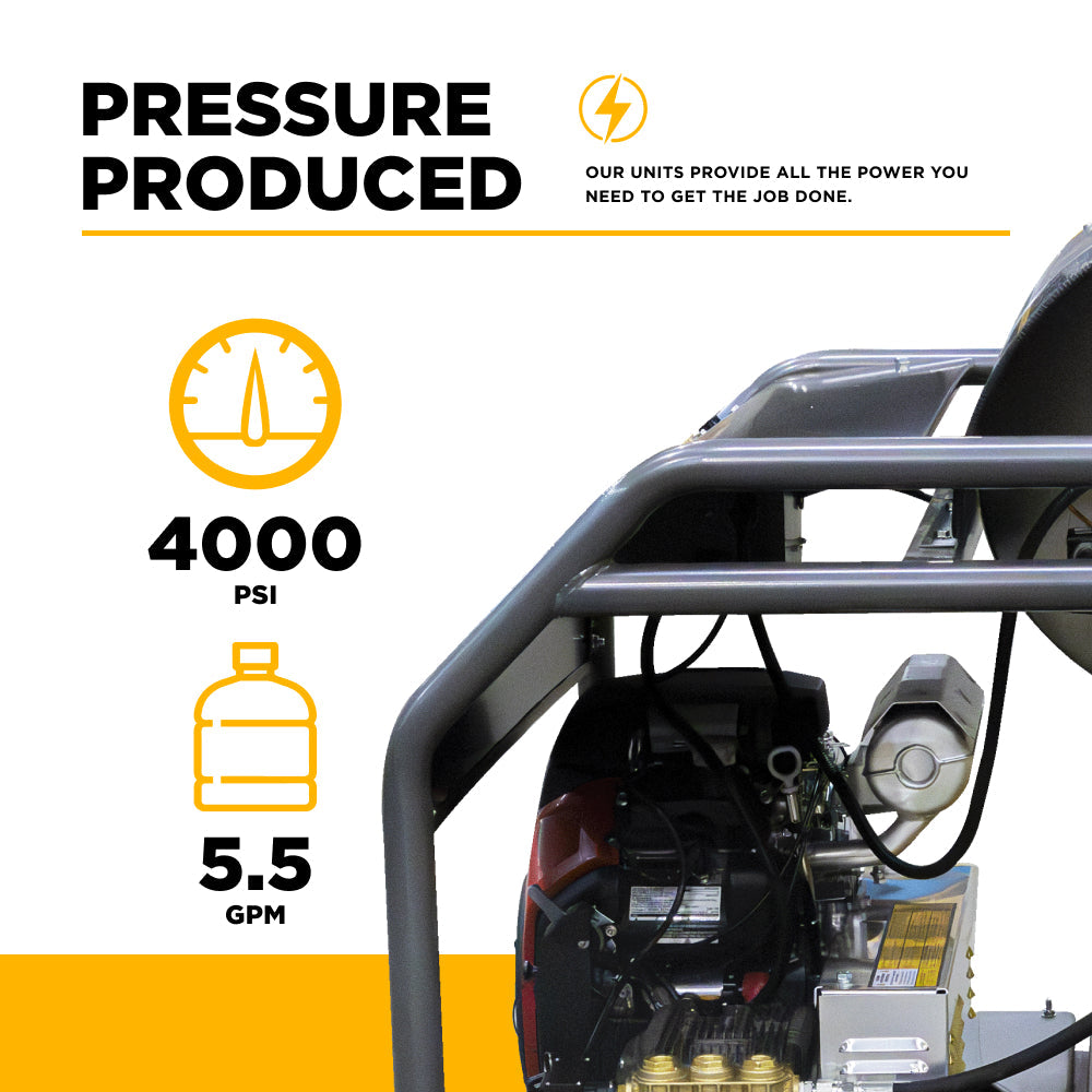 3,500 PSI - 8.5 GPM Hot Water Pressure Washer Honda GX690 Engine and CP Triplex Pump - HW3524HA12V