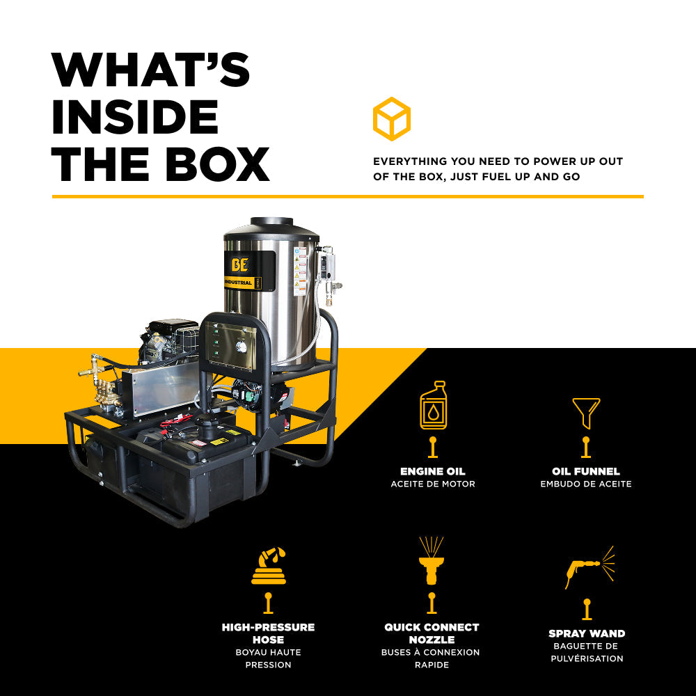 3,500 PSI 5.2 GPM Hot Water Skid Pressure Washer with General Triplex Pump - Z5535GPBDH