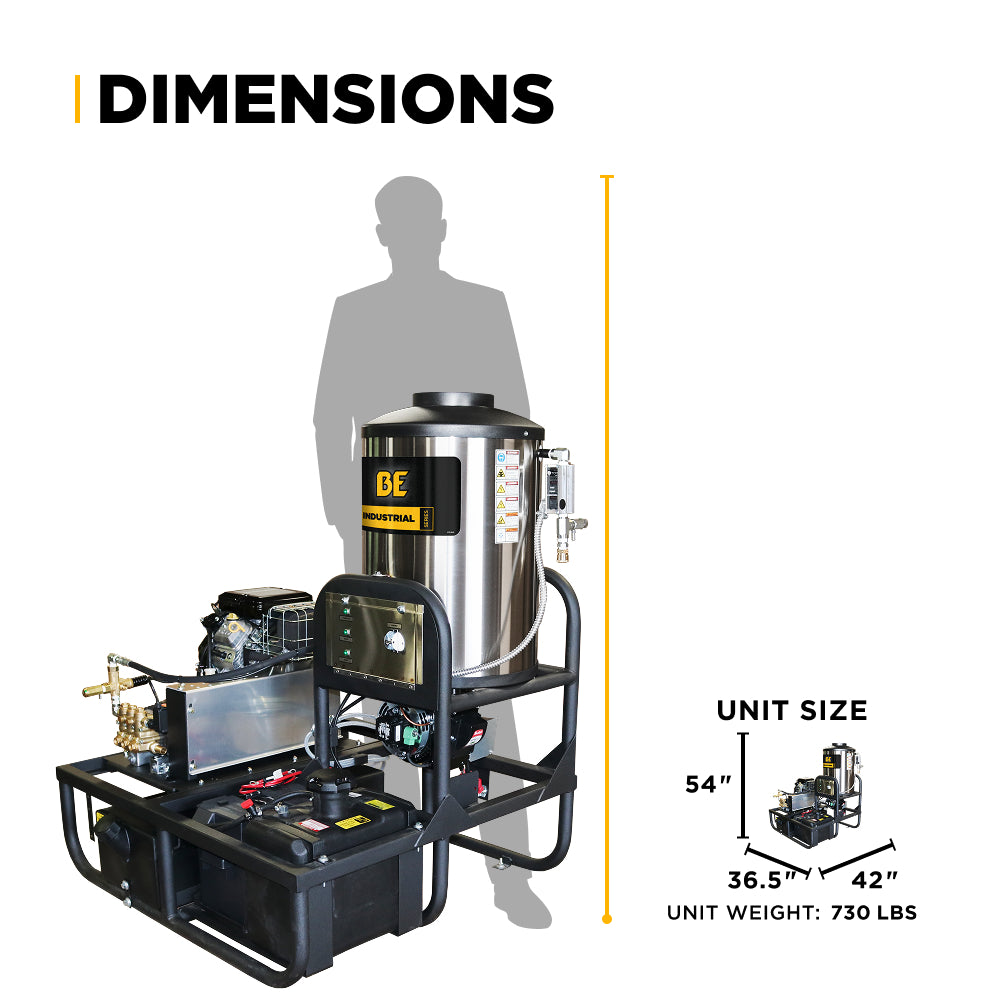 3,500 PSI 5.2 GPM Hot Water Skid Pressure Washer with General Triplex Pump - Z5535GPBDV