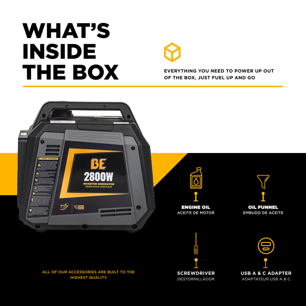 2,800 Watt Digital Inverter Generator - BE2800I