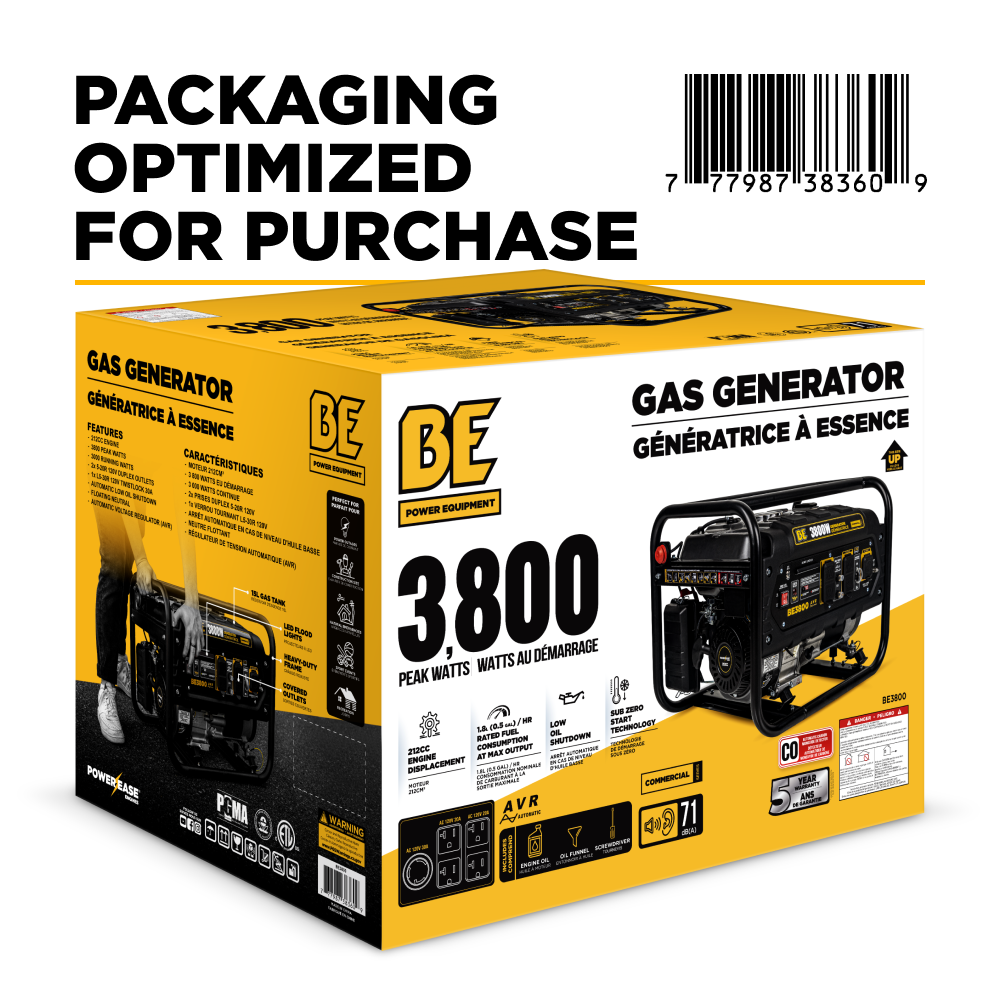 3,800 Watt Generator - BE3800
