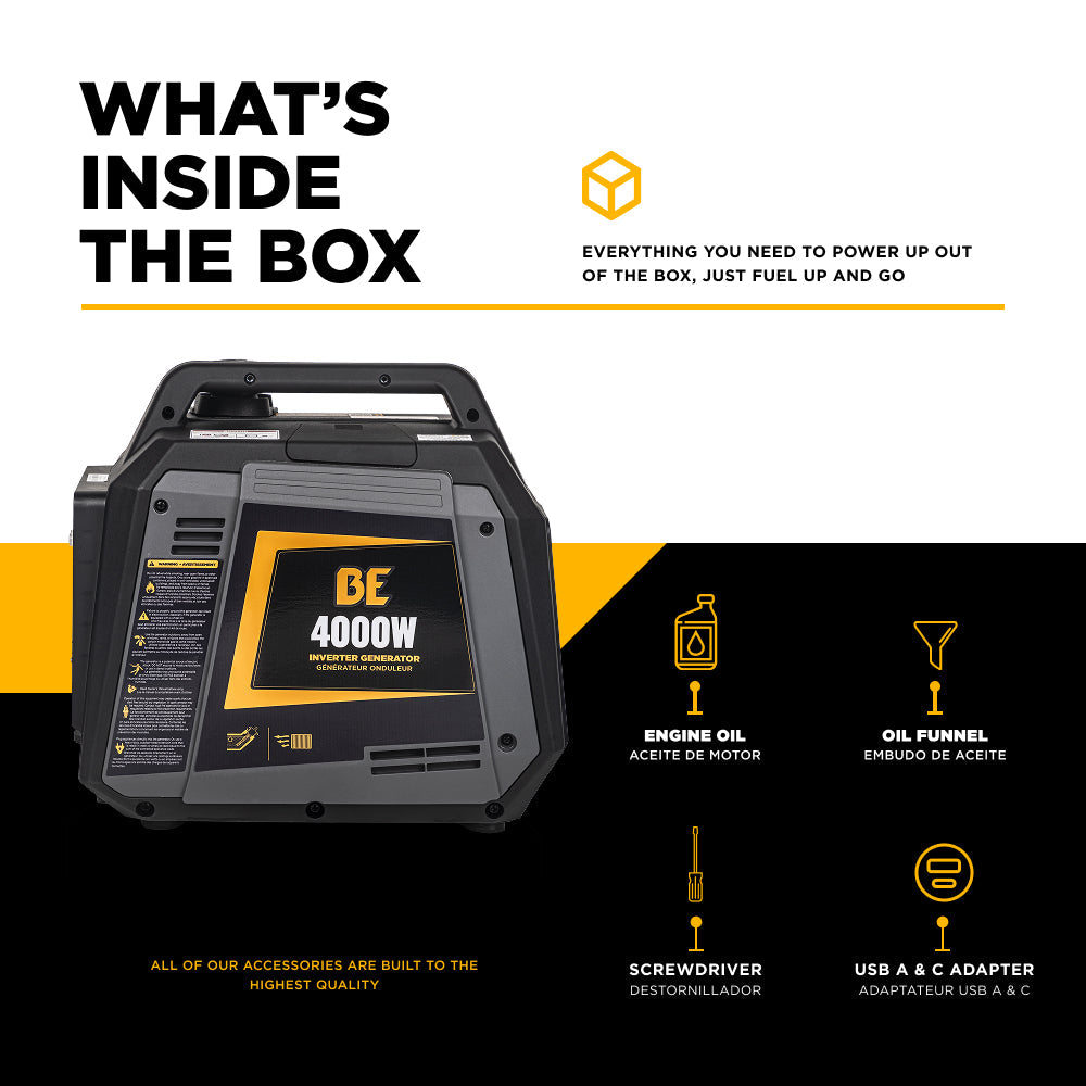 4,000 Watt Digital Inverter Generator - BE4000I