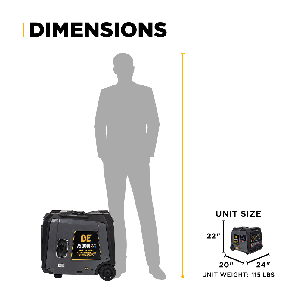 7,500 Watt Dual-Fuel Digital Inverter Generator - BE7500ID