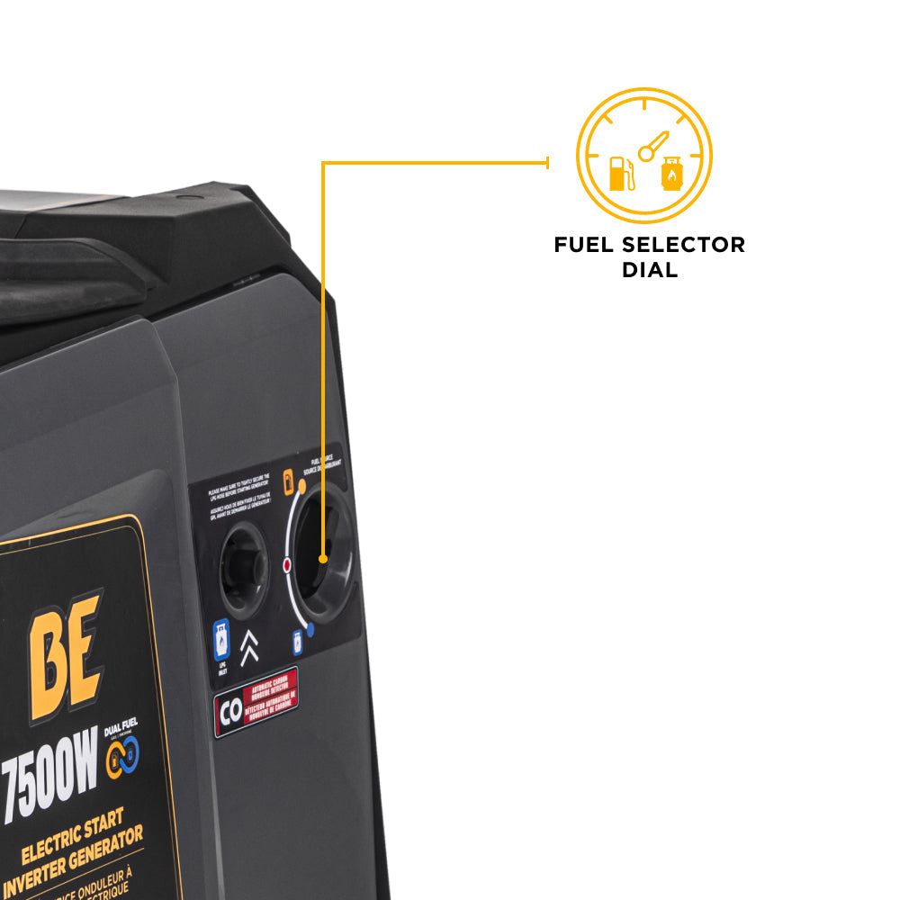 7,500 Watt Dual-Fuel Digital Inverter Generator - BE7500ID
