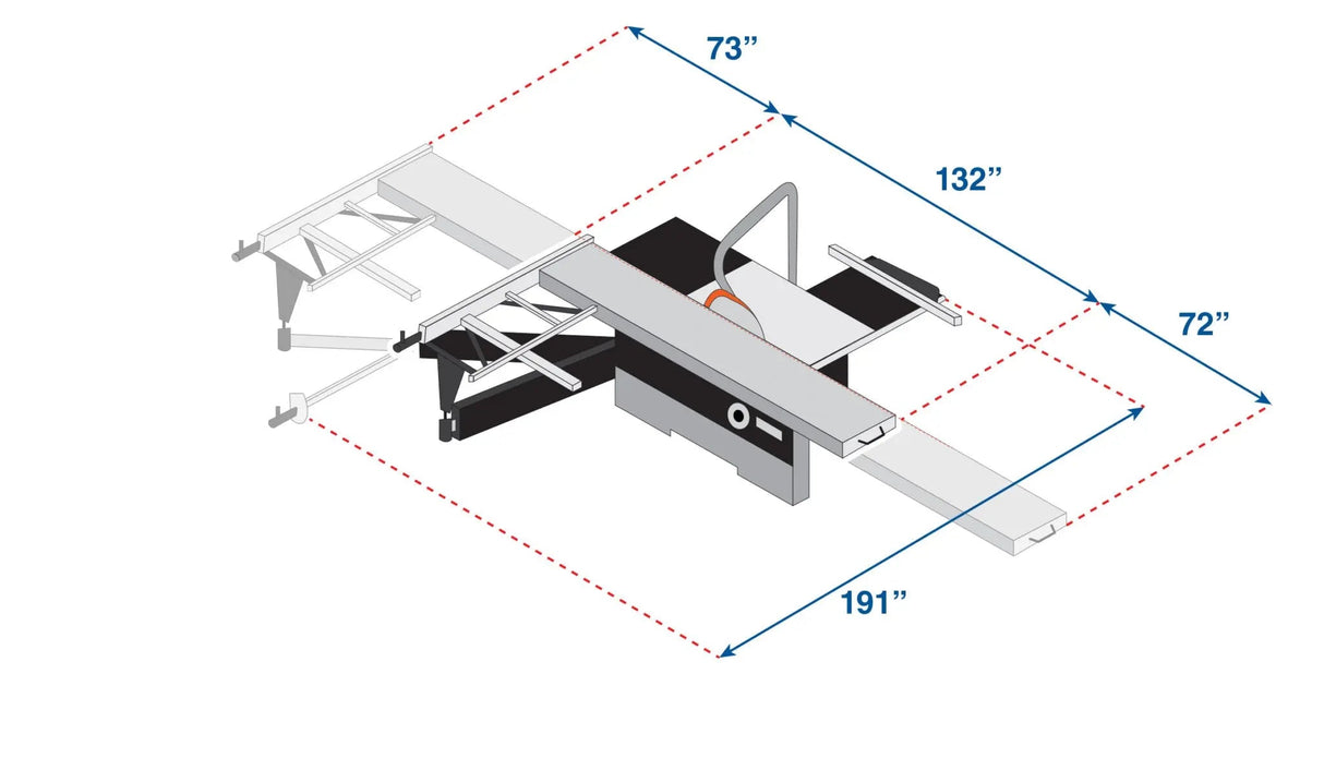 Maksiwa Diamond 10 HP 3 Phase 220V Sliding Panel Saw BMD.3200.IR