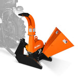 MechMaxx 3-Point PTO Stump Grinder & Wood Chipper Bundle – Orange