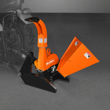 MechMaxx 3-Point PTO Stump Grinder & Wood Chipper Bundle – Orange