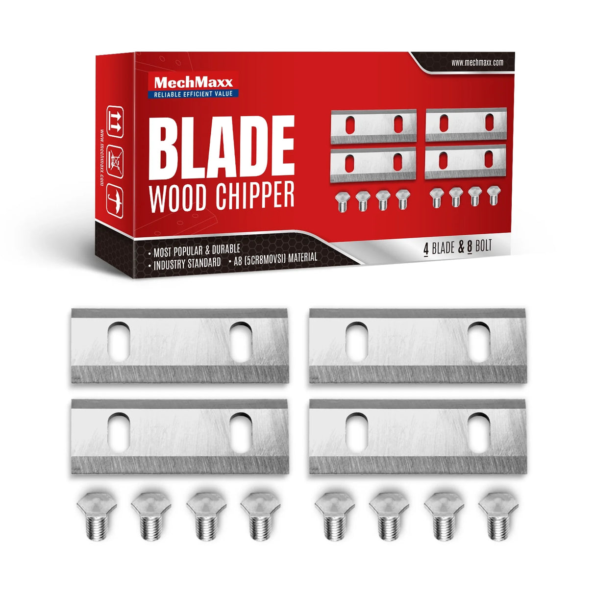 MechMaxx ( 1 Pack / 4 Pcs ) Blade for Wood Chipper GC75 (SKU: 110900）