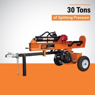 Brave Tow Behind Log Splitter 30-Ton Vertical/Horizontal Portable Gas with Honda GC190 Engine