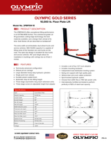 Olympic Equipment 10,000 lb Extra-Wide Base Plate 2-Post Car Lift 2PBPXW-10