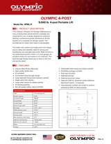 Olympic Equipment 9,000 lb Portable Maintenance & Storage 4-Post Car Lift 4PML-9
