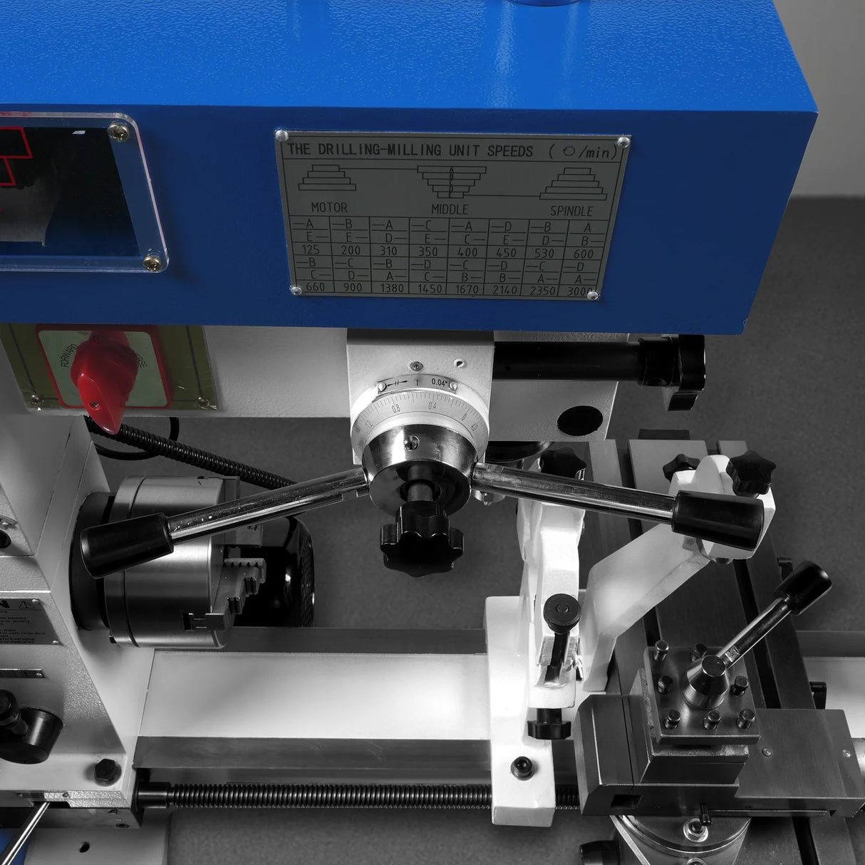 MechMaxx 1 HP 16''x32'' Multi-Function Metal Lathe Milling Machine Head for Metalworking – Lathe, Drilling, and Milling Operations with Powerful Motor, Perfect for DIY, Workshops, and Professional Metalworking Projects without Stand CLM1632