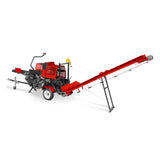 MechMaxx Firewood Log Splitter Processor with Conveyor,  20ton Splitting Force 24" x 15" Log Capacity,  18" Chainsaw,  HLS20