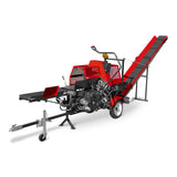 MechMaxx Firewood Log Splitter Processor with Conveyor,  20ton Splitting Force 24" x 15" Log Capacity,  18" Chainsaw,  HLS20
