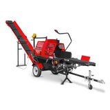 MechMaxx Firewood Log Splitter Processor with Conveyor,  20ton Splitting Force 24" x 15" Log Capacity,  18" Chainsaw,  HLS20
