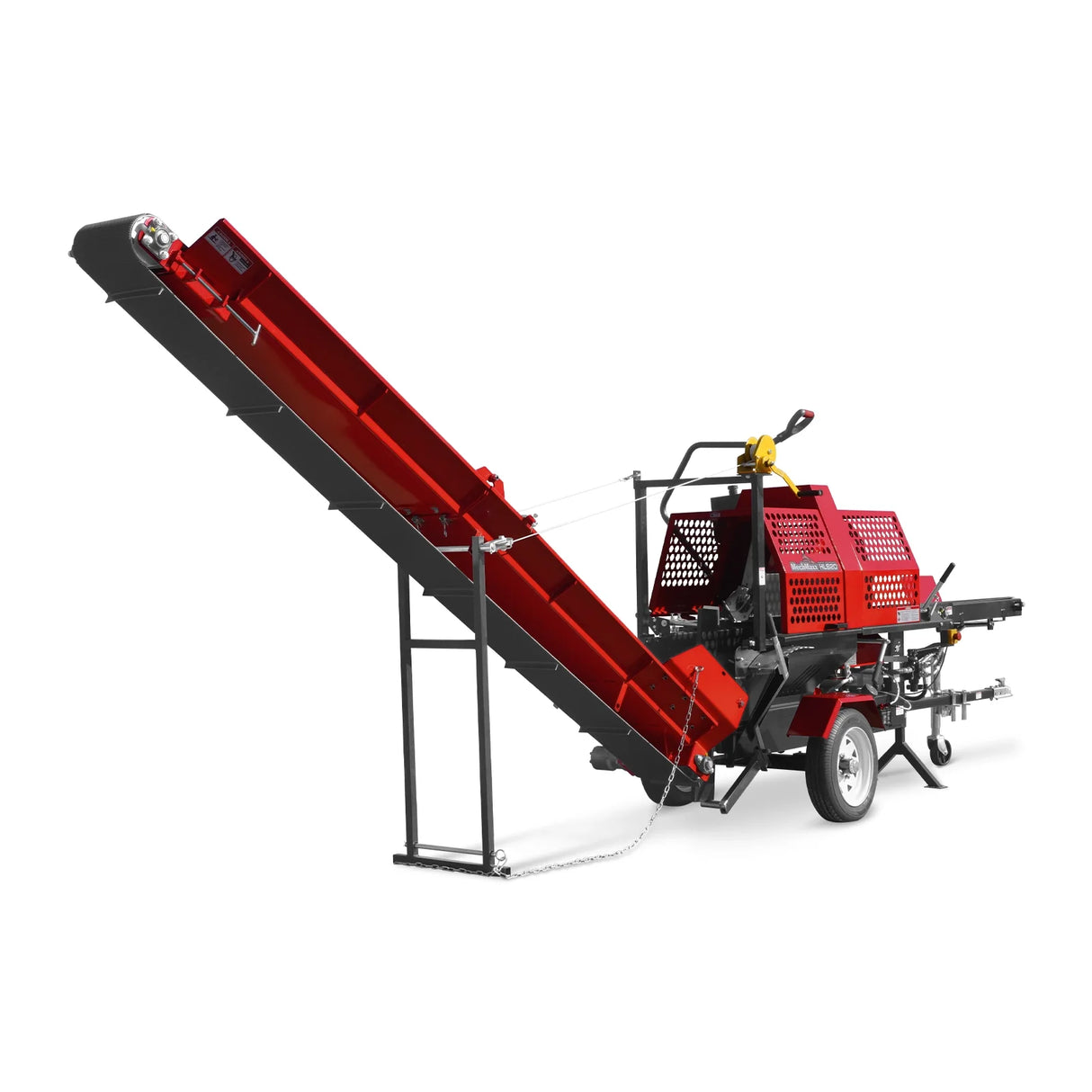 MechMaxx Honda GX390 Engine Firewood Log Splitter Processor with Conveyor,  20ton Splitting Force 24" x 15" Log Capacity,  18" Chainsaw,  HLS20